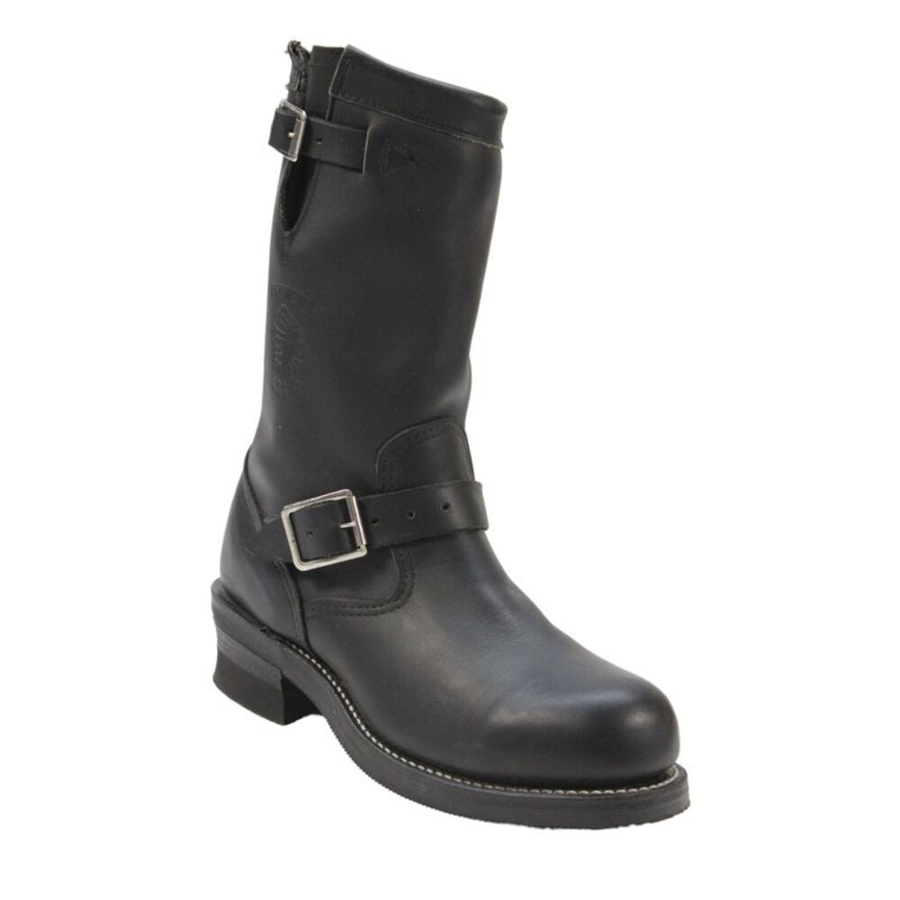 Chippewa Womens Leather Buckle Detail Midi Boots Shoes Black Size 6.5D